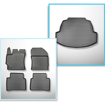 Set Kofferraumschale und angepasste Autoteppiche TPE für: Toyota Corolla XII E210 Limousine (03.2019-....) - auch mit Hybridantrieb