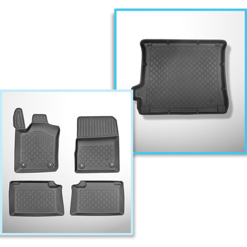 Set Kofferraumschale und angepasste Autoteppiche TPE für: Jeep Grand Cherokee IV WK2 SUV (07.2013-11.2020)