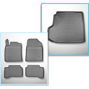 Set Kofferraumschale und angepasste Autoteppiche TPE für: Kia Ceed CD Plug-in Hybrid Kombi (01.2020-....)