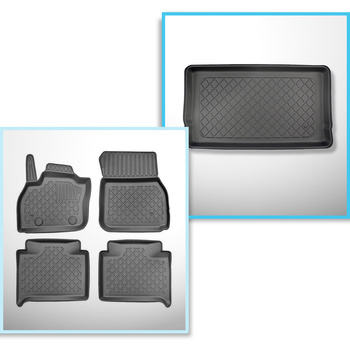 Set Kofferraumschale und angepasste Autoteppiche TPE für: Renault ZOE Hatchback (06.2019-2023)