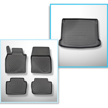 Set Kofferraumschale und angepasste Autoteppiche TPE für: Mazda 3 IV BP Hatchback (03.2019-....)