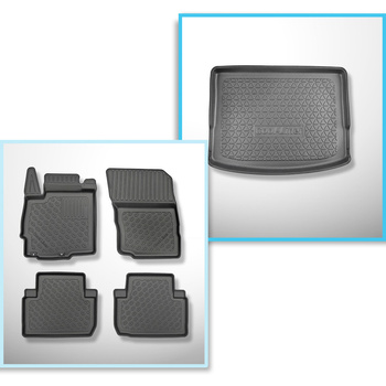 Set Kofferraumschale und angepasste Autoteppiche TPE für: Mitsubishi Eclipse Cross SUV (01.2018-....) - nicht fuer Plug-in Hybrid