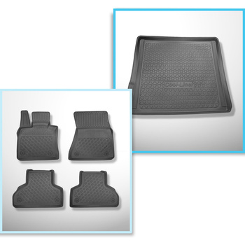 Set Kofferraumschale und angepasste Autoteppiche TPE für: BMW X5 F15 SAV (10.2013-10.2018) - 5 oder 7 Sitze;ohne 3. Sitzreihe