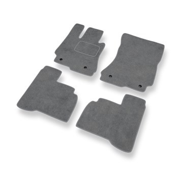 Fußmatten Auto für Mercedes-Benz S Klasse W221 Coupé, Limousine (2006-2013) Kurzversion - Premium Velours graue Automatten Autoteppiche