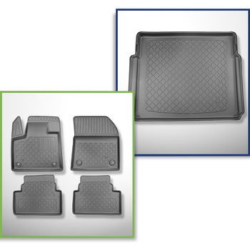Set Kofferraumschale und angepasste Autoteppiche TPE für: Citroen C5 Aircross Plug-in Hybrid SUV (01.2020-....)