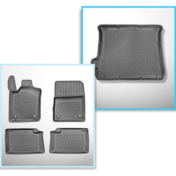 Set Kofferraumschale und angepasste Autoteppiche TPE für: Jeep Grand Cherokee IV WK2 SUV (07.2013-11.2020)