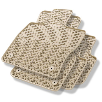 Gummifußmatten Auto für Skoda Octavia III Kombi, Liftback (2013-2020) - Gummimatten Gummi Fußmatten - beige - 4 Stk.