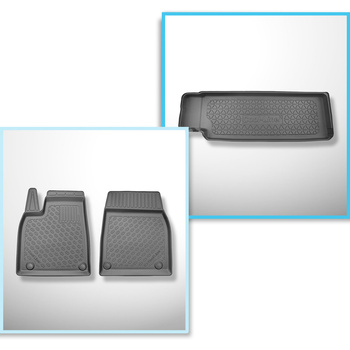 Set Kofferraumschale und angepasste Autoteppiche TPE für: Tesla Model X SUV (01.2021-....) - 6/7 Sitze;hinter der dritten Sitzreihe