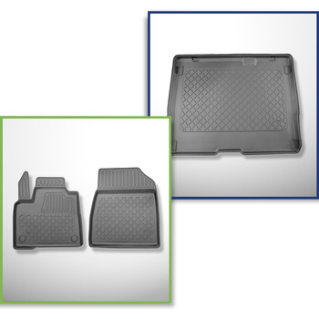 Set Kofferraumschale und angepasste Autoteppiche TPE für: Renault Kangoo III Van (06.2021-....) - 5 Sitze;kurzer Achsabstand;nicht für die elektrische Version