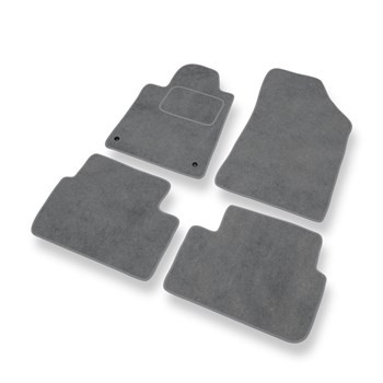 Fußmatten Auto für Peugeot 407 Coupé, Limousine, SW (2004-2011) - Premium Velours graue Automatten Autoteppiche