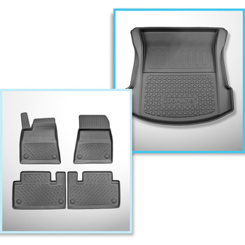 Set Kofferraumschale und angepasste Autoteppiche TPE für: Tesla Model 3 Limousine (07.2017-....) - Kofferraum hinten