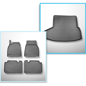 Set Kofferraumschale und angepasste Autoteppiche TPE für: Tesla Model S Facelift II Coupé (01.2021-....) - Kofferraum hinten