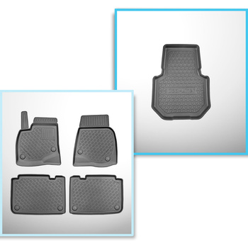 Set Kofferraumschale und angepasste Autoteppiche TPE für: Tesla Model S Liftback (07.2012-03.2015)