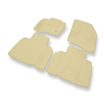 Fußmatten Auto für Ford Edge SUV (2016-2020) - Premium Velours beige Automatten Autoteppiche