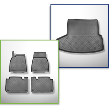 Set Kofferraumschale und angepasste Autoteppiche TPE für: Tesla Model S Facelift II Coupé (01.2021-....) - Kofferraum hinten