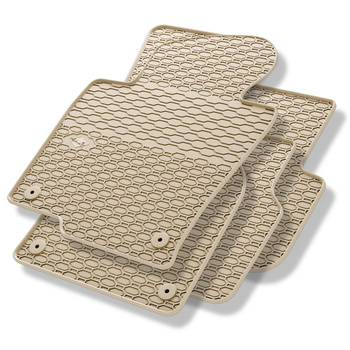 Gummifußmatten Auto für Volkswagen Passat CC Coupé (2008-2012) - Gummimatten Gummi Fußmatten - beige - 4 Stk.