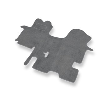 Fußmatten Auto für Opel Vivaro I Van (2001-2014) 3 Personen - Premium Velours graue Automatten Autoteppiche