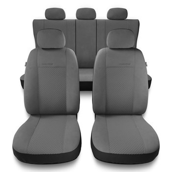 Universal Sitzbezüge Auto für Ford Fiesta MK5, MK6, MK7, MK8 (1999-2019) - Autositzbezüge  Schonbezüge für Autositze - PG-2 grau