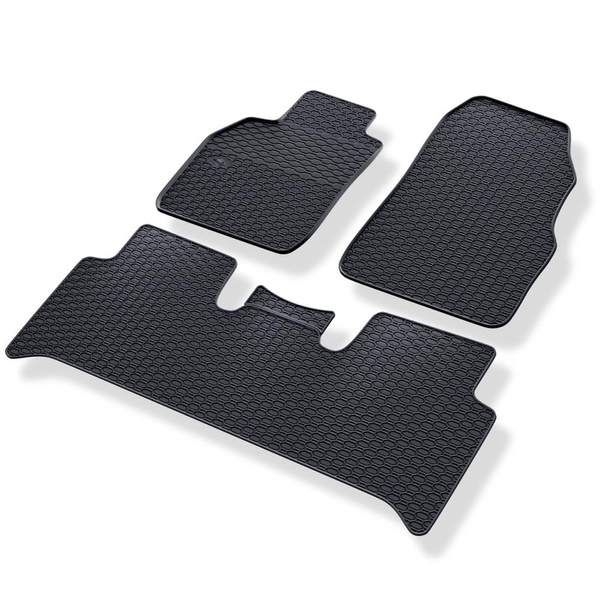 Gummifußmatten Auto für Renault Scenic II MPV (2003-2009) - Gummimatten Gummi Fußmatten - schwarz - 3 Stk.