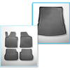 Set Kofferraumschale und angepasste Autoteppiche TPE für: Volkswagen Caddy IV Maxi Van (10.2007-10.2020) - Trendline, Comfortline, Highline;5 Sitze;ohne 3. Sitzreihe