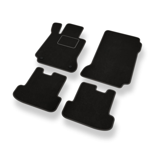 Fußmatten Auto für Mercedes-Benz E Klasse C207 Coupé (2009-2016) - Premium Velours schwarze Automatten Autoteppiche