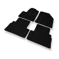 Fußmatten Auto für Ford Transit Connect Van (2003-2014) 5-Personen - Premium Velours schwarze Automatten Autoteppiche