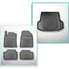Set Kofferraumschale und angepasste Autoteppiche TPE für: Kia Ceed III CD Kombi (09.2018-....) - auch Modelle mit System der Befestigungsschienen, mit / ohne Subwoofer;rechte Nische entfernbar;nicht für Hybride Versionen