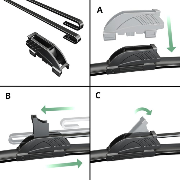 Vorderer Scheibenwischer für Toyota Aygo I Hatchback (02.2005-12.2014) - Wischerblätt Flach