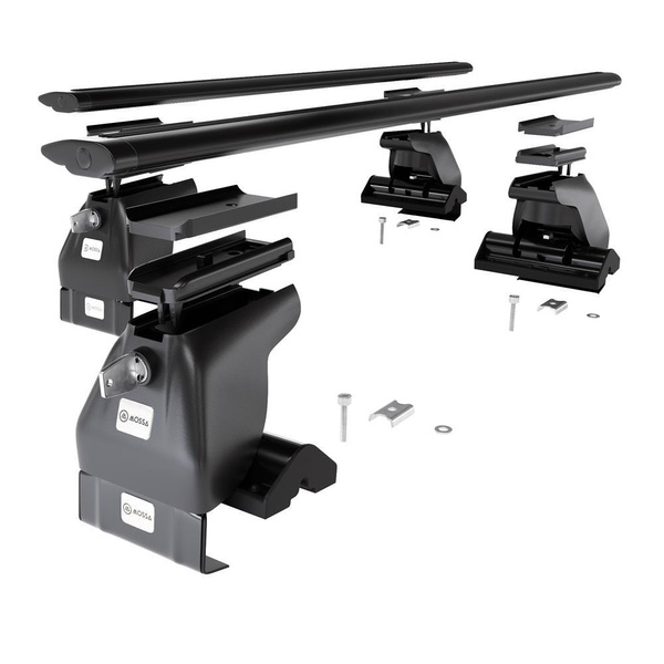Aluminium-Dachträger für Opel Agila A (2000-2007) - schwarz Dachträger Dachgepäckträger - ohne Montagelemente