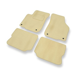 Fußmatten Auto für Seat Leon I Hatchback (1998-2006) - Premium Velours beige Automatten Autoteppiche
