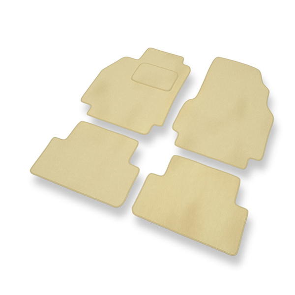 Fußmatten Auto für Renault Megane II Grandtour, Hatchback, Cabriolet, Limousine (2002-2008) - Premium Velours beige Automatten Autoteppiche