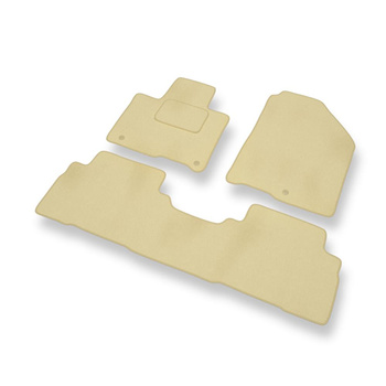 Fußmatten Auto für Kia Sorento III SUV (2014-2020) - Premium Velours beige Autom