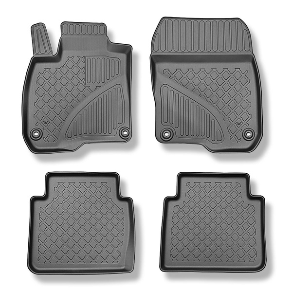 TPE Fußmatten Auto für Honda CR-V V (RW) SUV (10.2018-....) - schwarz Automatten Autoteppiche - ohne dritte Sitzreihe; auch mit Hybridantrieb