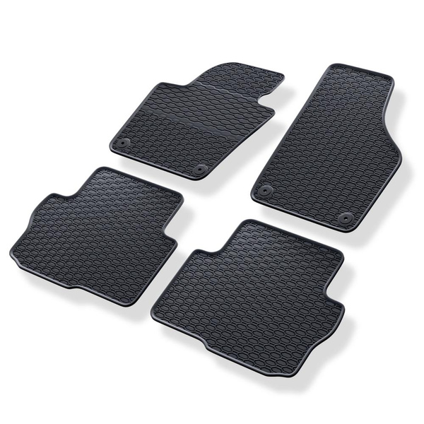 Gummifußmatten Auto für Volkswagen Sharan II Van (2010-2022) - Gummimatten Gummi Fußmatten - schwarz - 4 Stk.