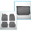 Set Kofferraumschale und angepasste Autoteppiche TPE PREMIUM für: Ford Fiesta VII Hatchback (07.2017-2023) - vertiefte Ladefläche; Modelle ohne Varioboden; auch mit Hybridantrieb