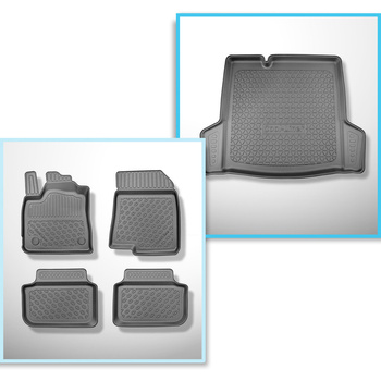 Set Kofferraumschale und angepasste Autoteppiche TPE für: Dacia Logan III Limous