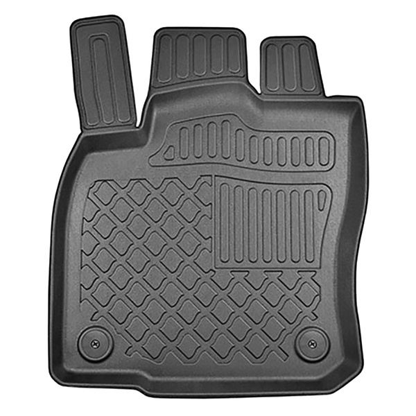 Set Kofferraumschale und angepasste Autoteppiche TPE für: Audi Q2 SUV (10.2016-....) - auf Varioboden in oberer Ladefläche (gerade Ladekante); Ausbuchtungen abschneidbar