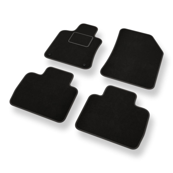 Fußmatten Auto für Peugeot 508 II Limousine, SW (2018-....) - Premium Velours schwarze Automatten Autoteppiche