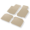 Gummifußmatten Auto für Volkswagen New Beetle Hatchback, Cabriolet (1998-2010) - Gummimatten Gummi Fußmatten - beige - 4 Stk.