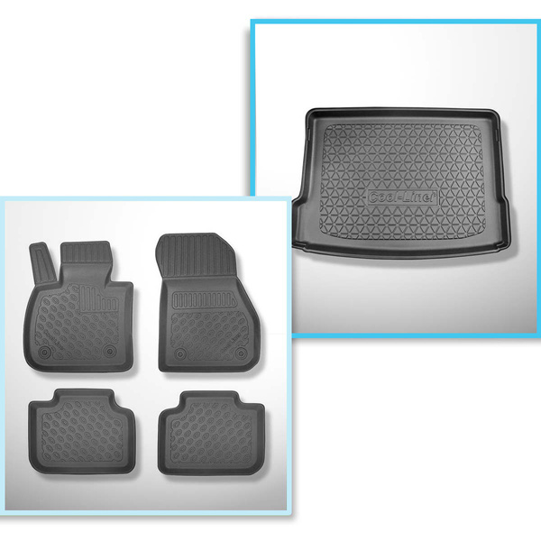 Set Kofferraumschale und angepasste Autoteppiche TPE PREMIUM für: BMW X2 F39 SAC (03.2018-10.2023)