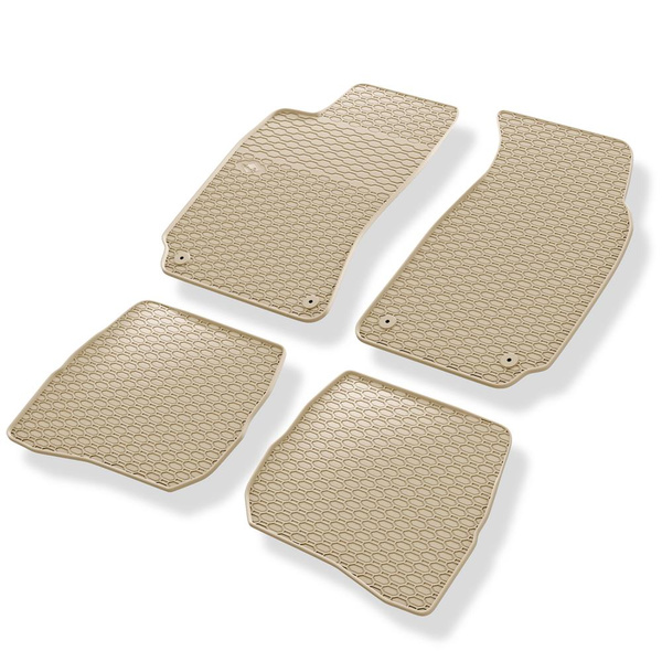Gummifußmatten Auto für Volkswagen Passat B5 Limousine, Variant (1996-2005) - Gummimatten Gummi Fußmatten - beige - 4 Stk.