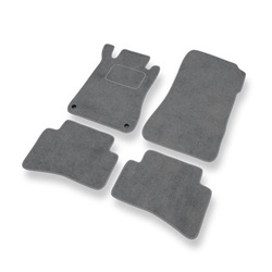 Fußmatten Auto für Mercedes-Benz C Klasse W203 Kombi, Limousine (2000-2007) - Premium Velours graue Automatten Autoteppiche