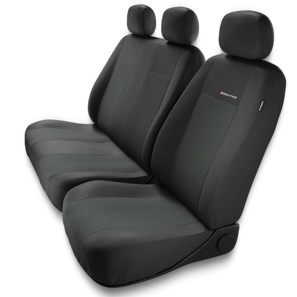 Universal Sitzbezüge Auto für Volkswagen Crafter I, II (2006-2019) -  Autositzbezüge Schonbezüge für Autositze - BE-1 Muster 1 (grau)