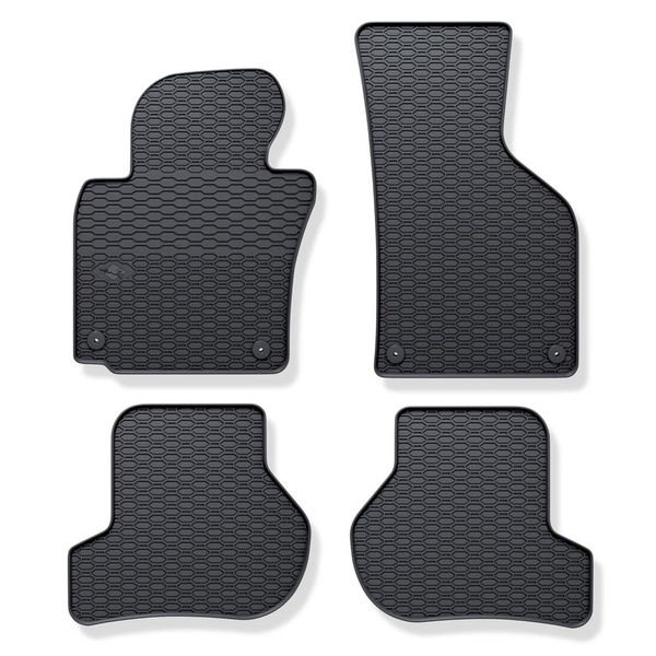 Gummifußmatten Auto für Skoda Octavia II Kombi, Liftback (2004-2013) - Gummimatten Gummi Fußmatten - schwarz - 4 Stk.