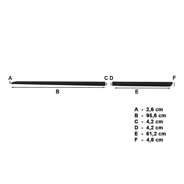 Schwarze Auto Seitenschutzleisten Kia Sportage IV SUV (2016-....) - (Länge: 956mm; 612mm)