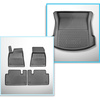 Set Kofferraumschale und angepasste Autoteppiche TPE für: Tesla Model 3 Limousine (07.2017-....) - Kofferraum hinten