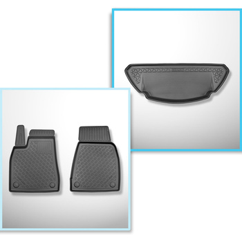 Set Kofferraumschale und angepasste Autoteppiche TPE für: Tesla Model X SUV (10.