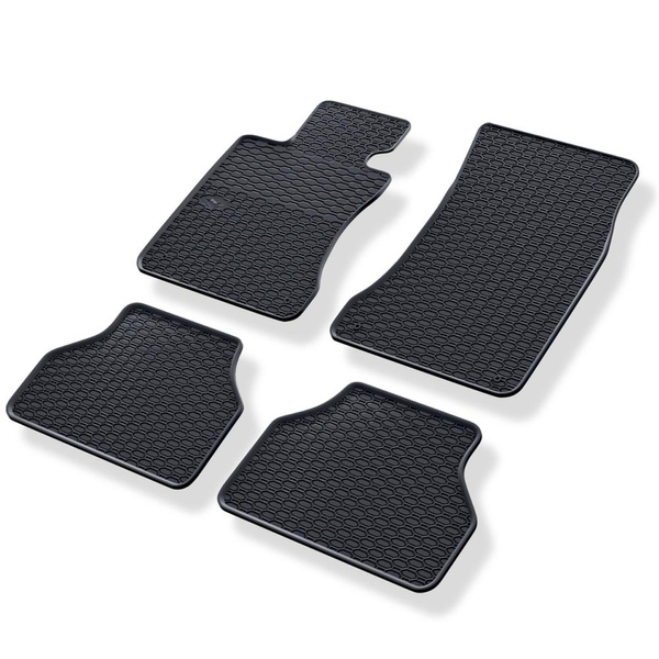 Gummifußmatten Auto für BMW 5er E60, E61 Limousine, Touring (2003-2010) - Gummimatten Gummi Fußmatten - schwarz - 4 Stk.