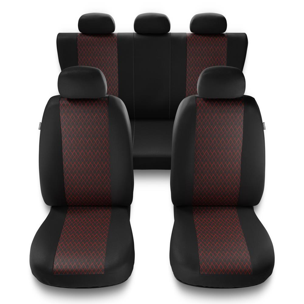 Universal Sitzbezüge Auto für Kia Carens I, II, III, IV (2000-2019) -  Autositzbezüge Schonbezüge für Autositze - PF-RD rot