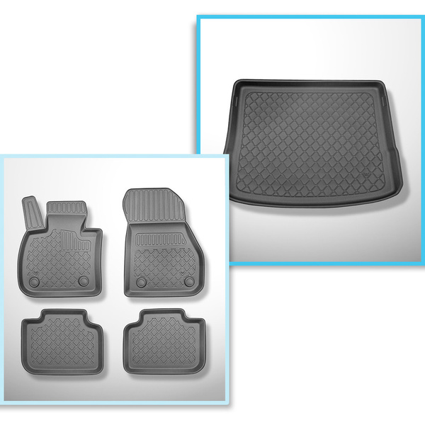 Set Kofferraumschale und angepasste Autoteppiche TPE für: BMW 2er U06 Active Tourer (11.2021-....) - nur nicht bewegliche Sitzbank